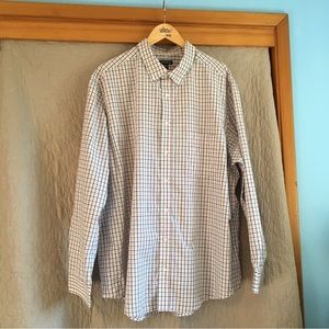 New Men's George Dress Shirt 2XL (50-52) Plaid Long Sleeve Shirt